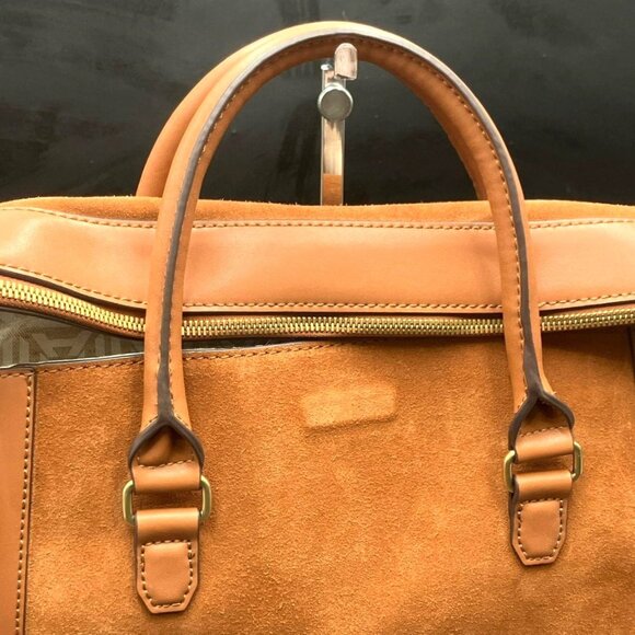 INDIA HICKS Gorgeous Leather and Suede Satchel  Bag - Picture 4 of 12